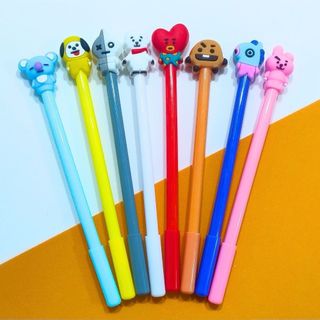 Caneta Fofa BT21 em Gel Fina 0,5mm - Papelaria Fofa