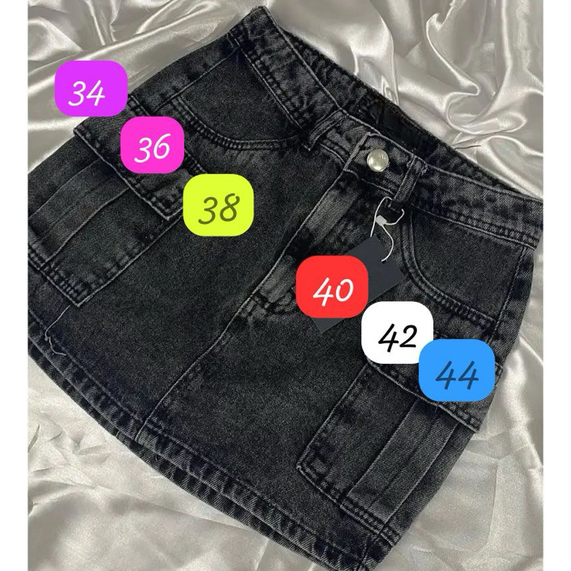 Saia Cargo Branca, Bege, Cinza, Preta Feminina Peça Fashion Must-Have da Temporada! Jeans Bolsos Laterais em Oferta na Shopee
