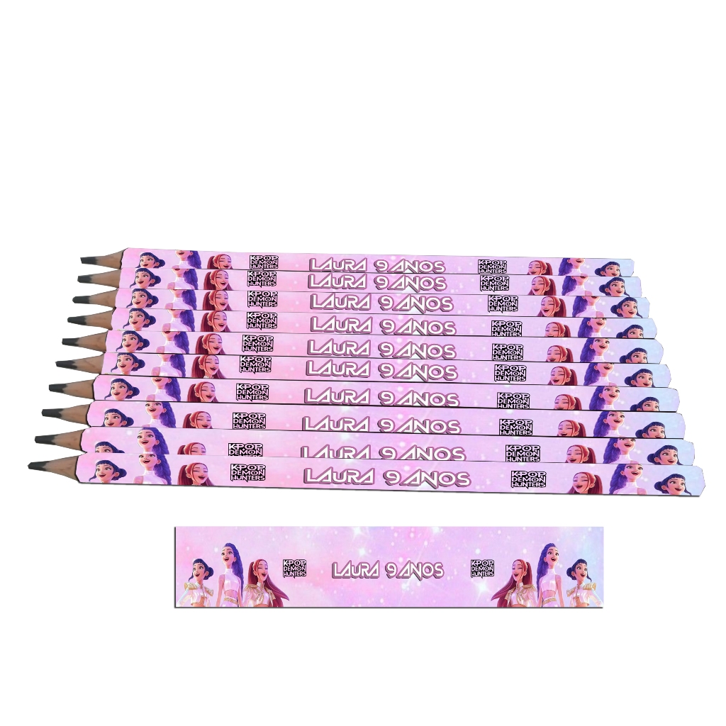 Lápis Personalizado Guerreiras do K-Pop / SajaBoys. Lembrancinha para Festa. Aniversário. em Oferta na Shopee