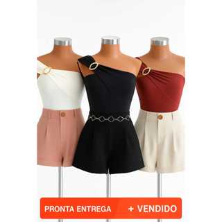 Body Feminino Um Ombro Só Com Fivela Elegante 0rgânico Suplex Romatic Tomara que Caia Mula Manca Bori Com Bojo em Oferta na Shopee