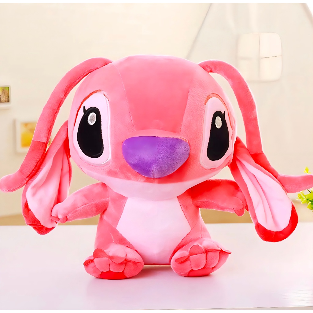 Stitch Pelúcia Lilo E Stitch E Angel Azul Ou Rosa 35cm