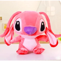 Stitch Pelúcia Lilo E Stitch E Angel Azul Ou Rosa 35cm