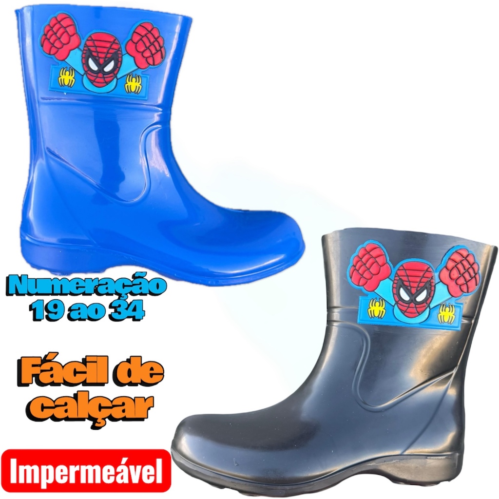 Bota Infantil Personagens Galocha Infantil Galochinha Infantil 19 ao 34 Impermeavel