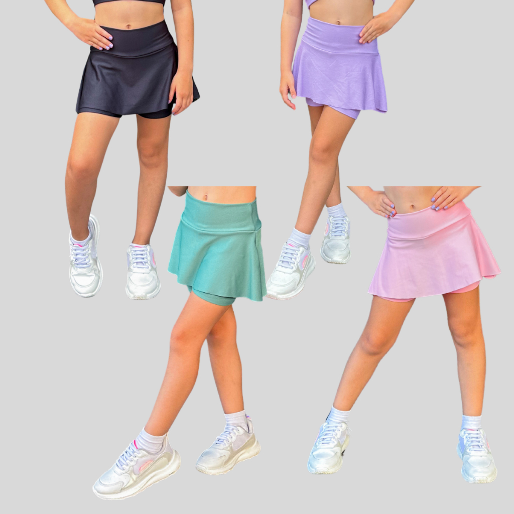 Short Saia Uniforme Escolar Infantil Menina Kids em Oferta na Shopee