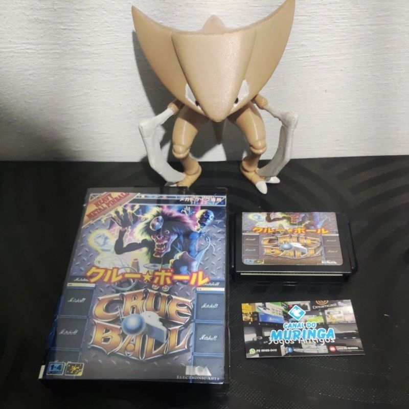 Crue Ball - Mega Drive - japonês - Carcaça nova - label nova - Caixa de plástico preta padrão Sega