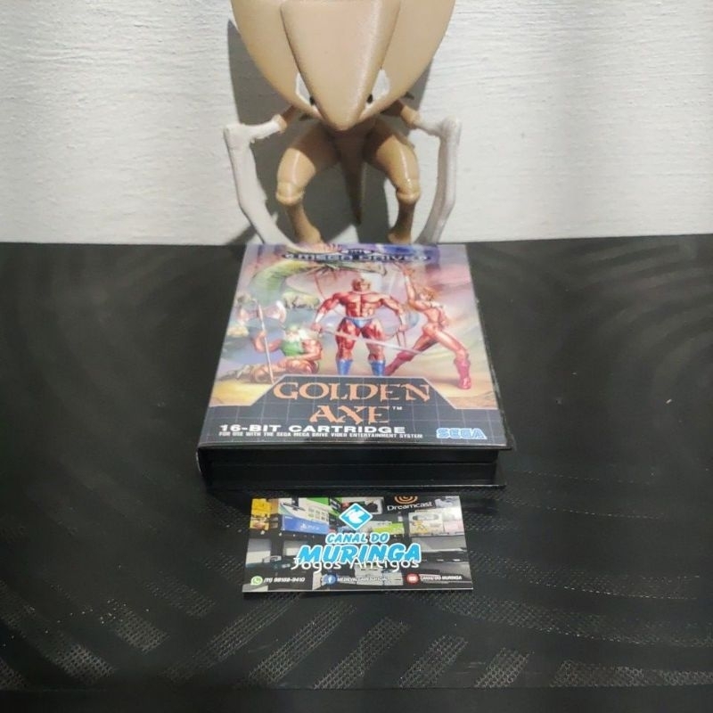 Golden Axe - Mega Drive - Carcaça nova - label nova - Caixa de plástico preta padrão Sega