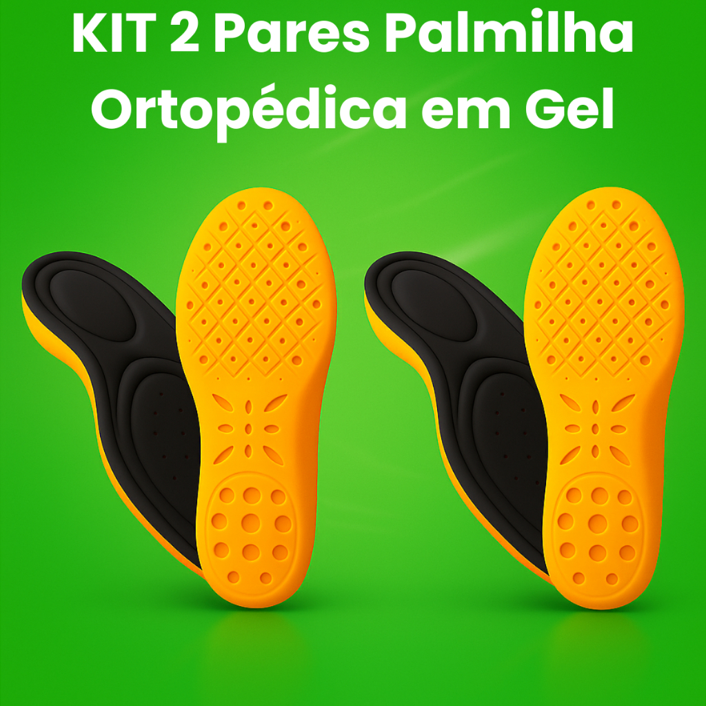 Kit 2x Pares Palmilha Gel Ortopédica Macia Confortável Anatômica Confort Silicone Anti-impacto em Oferta na Shopee