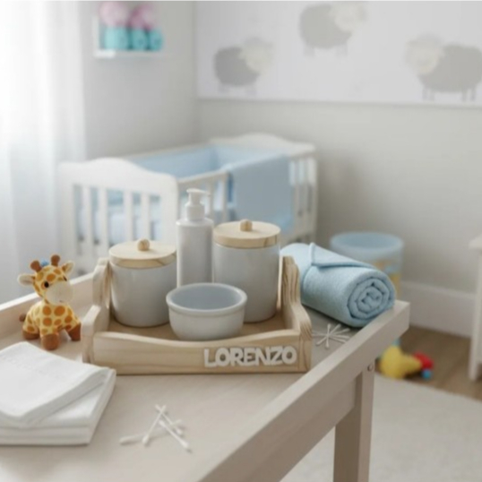 Kit Higiene Bebê Porcelana Nome Personalizado menino menina