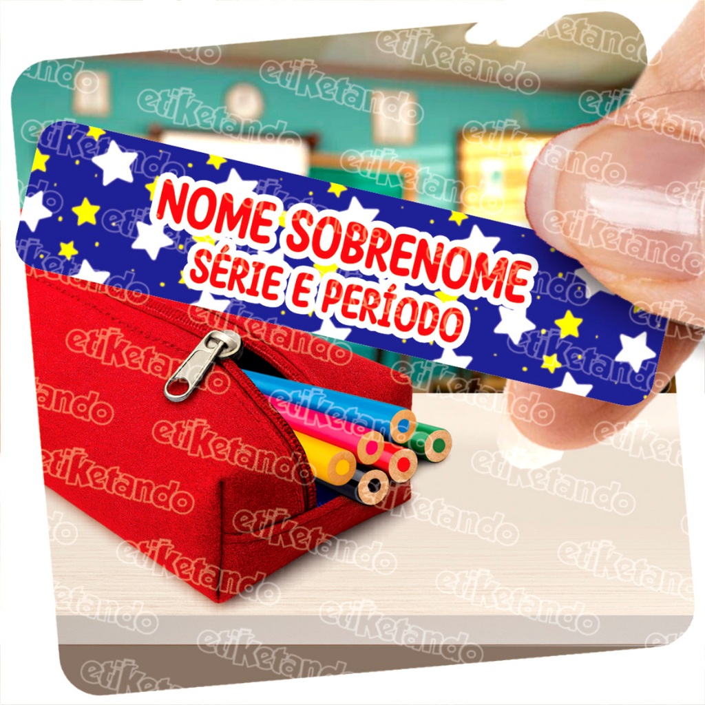 ✅ ETIQUETA ESCOLAR COLORIDA 🌟 (PEQ) 50x10mm ♡ 50 UND ⚠️ CABE NOME E SÉRIE🔥 PARA MATERIAL ESCOLAR em Oferta na Shopee