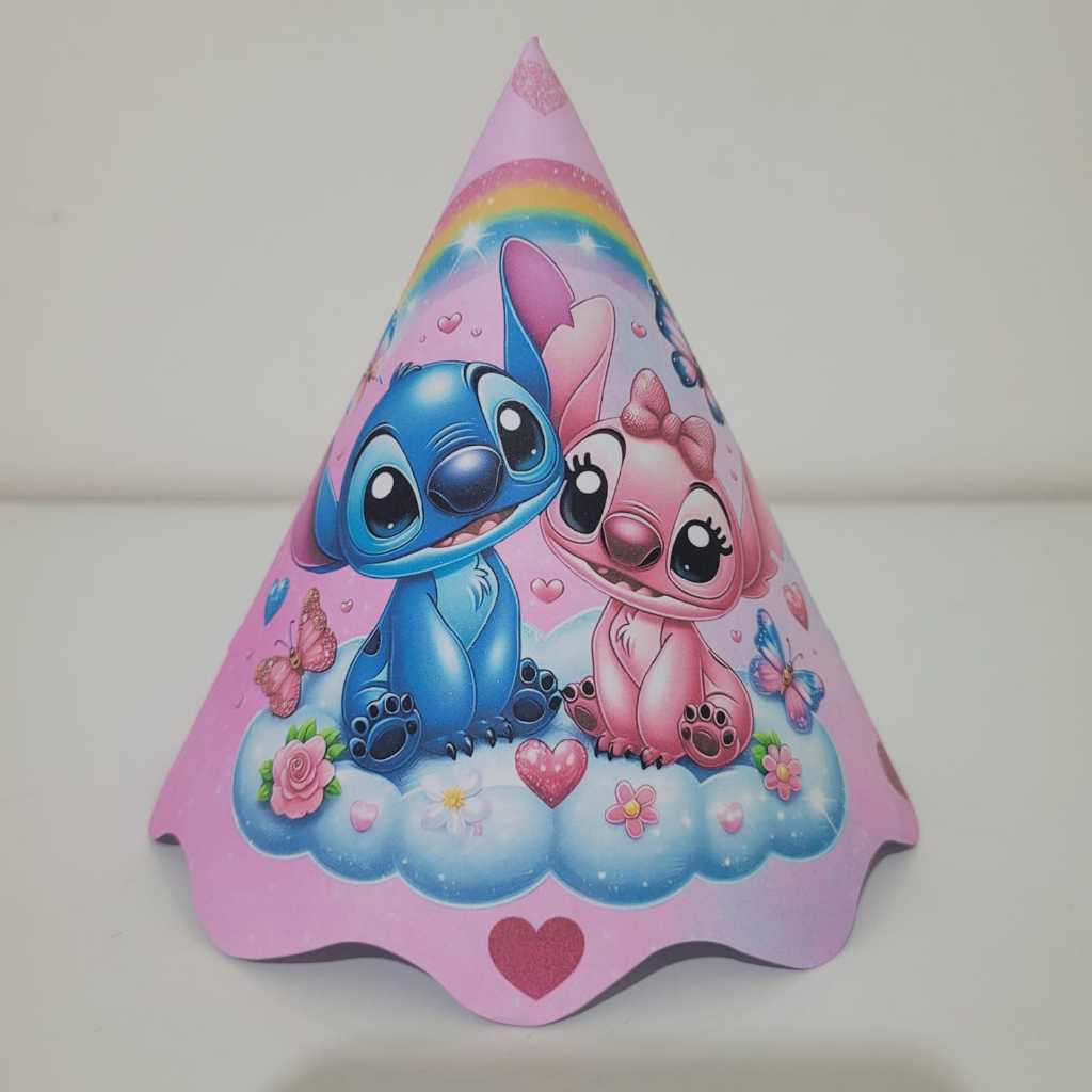 Stitch e Angel Chapéu de Aniversário Festa Infantil