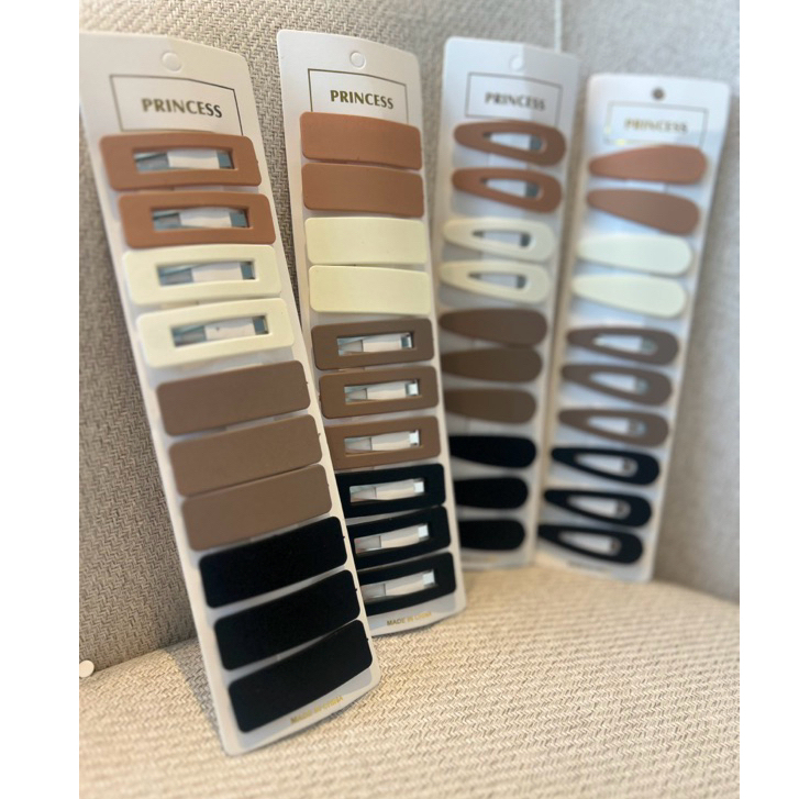 kit 10 pecas tic tac | Cartela de presilhas tic-tac oval e quadrada| kit com 15 coloridos