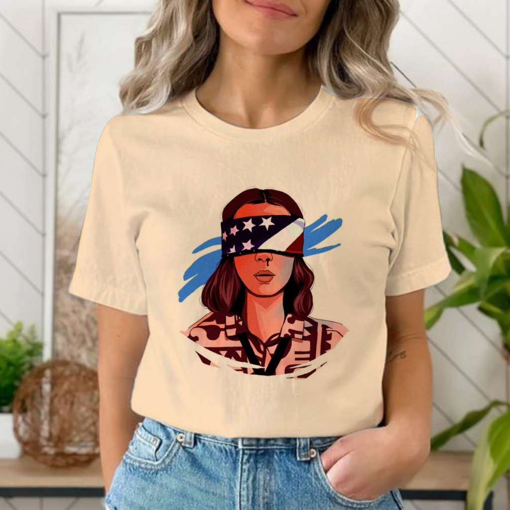 CAMISETA STRANGER THINGS - ELEVEN BRANCA, CAMISETA FEMININA E MASCULINA, ADULTA, MODA plus size