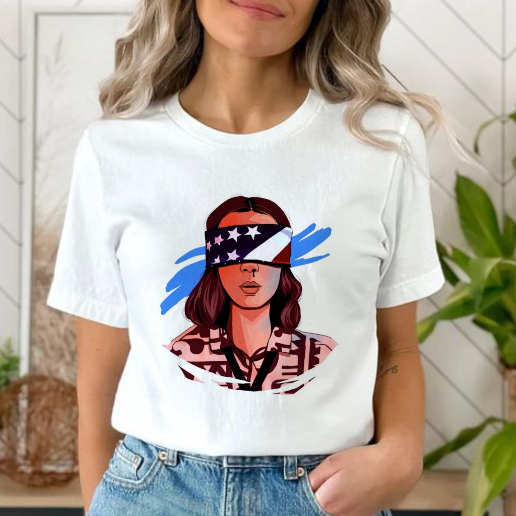 CAMISETA STRANGER THINGS - ELEVEN BRANCA , CAMISETA FEMININA E MASCULINA, ADULTA, MODA plus size