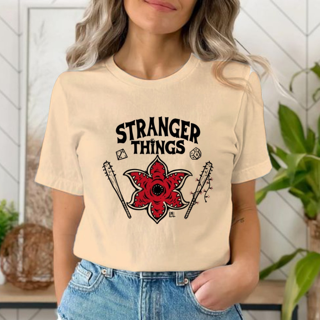 CAMISETA DEMOGORGON- STRANGER THINGS,UNISSEX , CAMISETA FEMININA E MASCULINA, ADULTA, MODA plus size