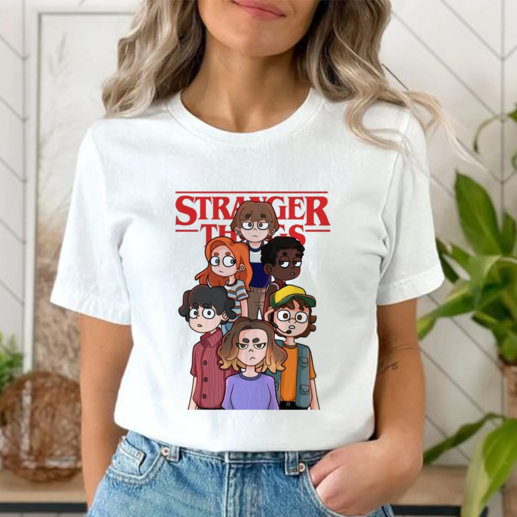 CAMISETA STRANGER THINGS - ELEVEN, LUCAS, MIKE E DUSTIN - BRANCA PERSONAGENS,UNISSEX , CAMISETA FEMININA E MASCULINA