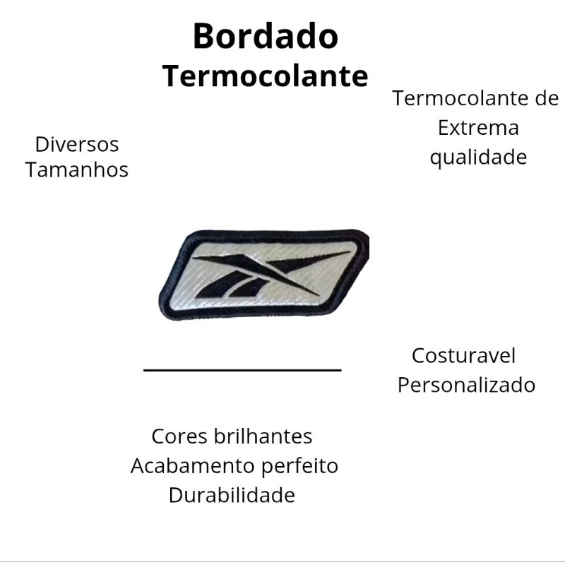 Patch Bordado Esportes decoração e customização termocolante Rebook
