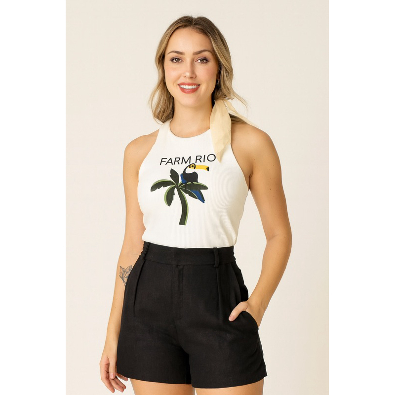 Blusa Regata Canelada Suede Premium com forro Feminina