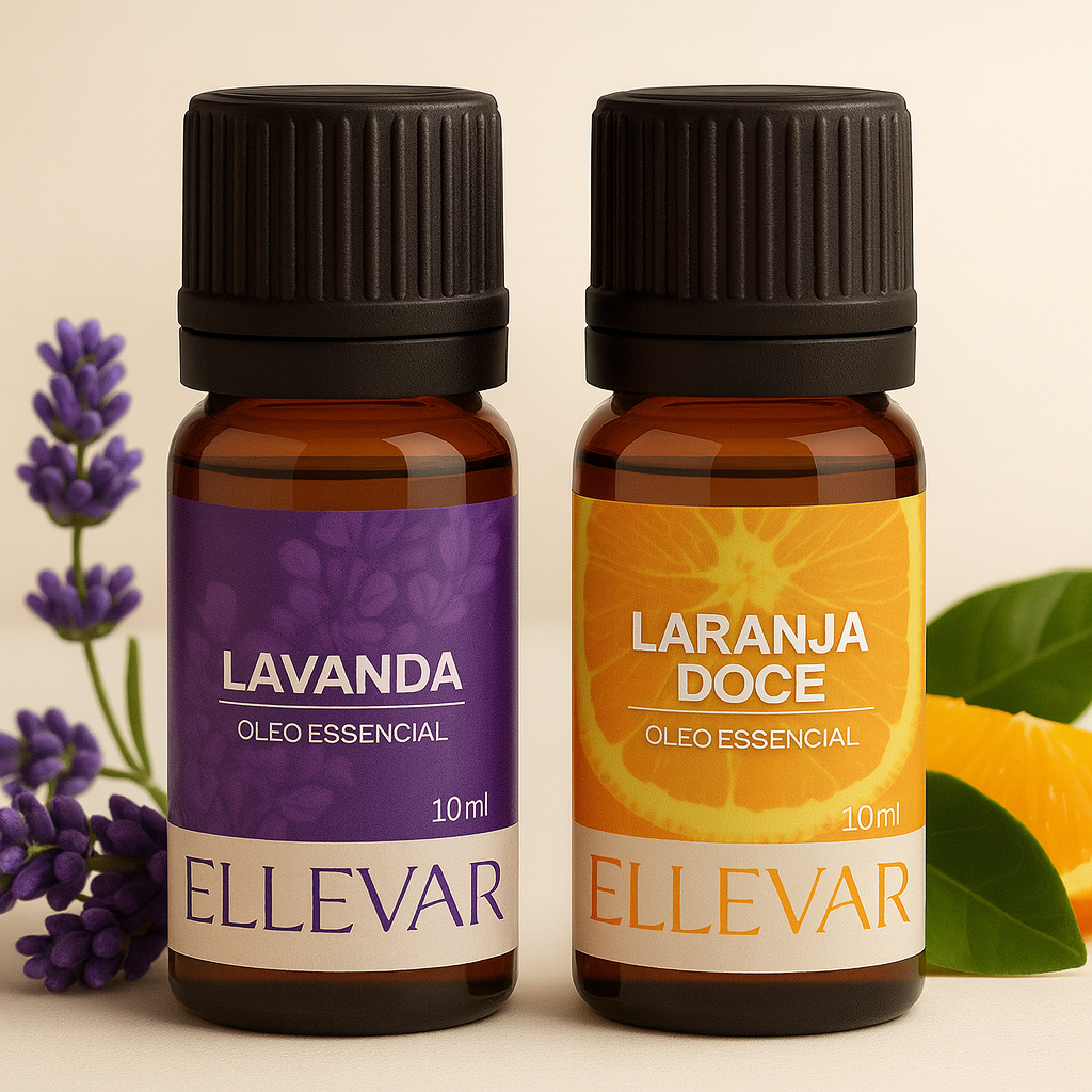 Kit 2 Óleos Essenciais Lavanda, Laranja Doce 10ml cada 100% Puros e Naturais em Oferta na Shopee