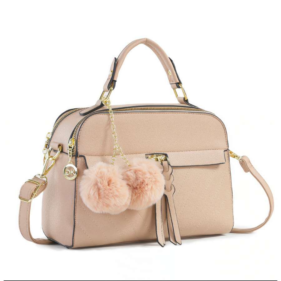 Bolsa Feminina Com Chaveiro Pompom De Couro PU Tira Colo Faixa de Mão Tranversal GH508# em Oferta na Shopee