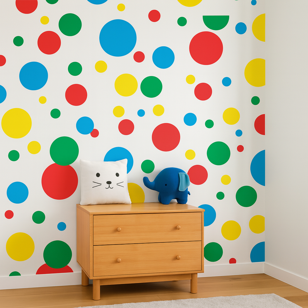 Kit 350 adesivo de parede formato bolinha coloridas 2,3,4 E 5cm Escolha A Cor
