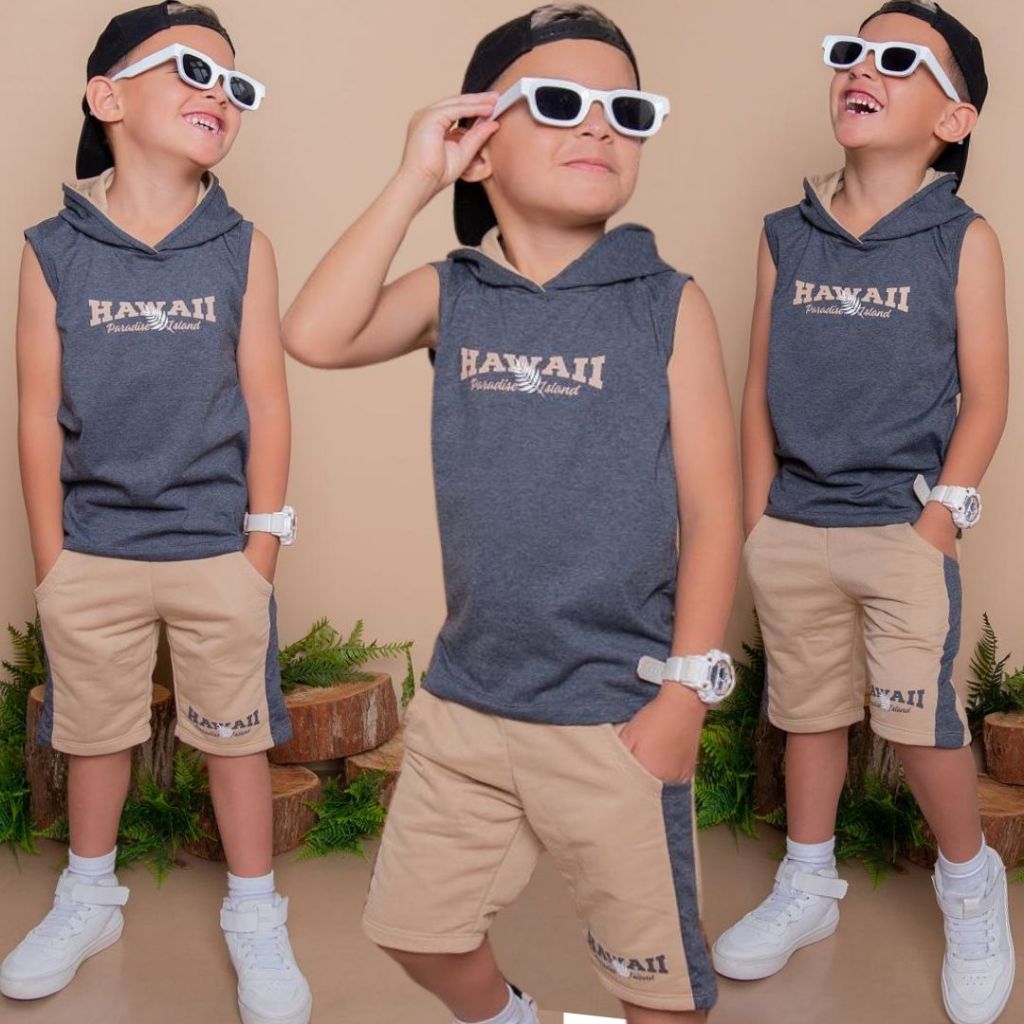 Conjuntos Infantil Lançamento Menino Juvenil Top Camisa 30.1 Bermuda Moletinho 2 ao 14 anos em Oferta na Shopee