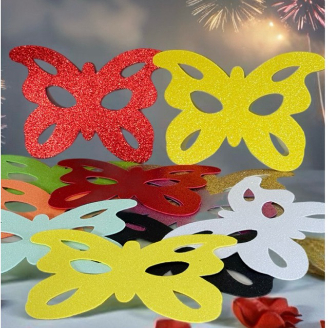 Máscara BORBOLETA GLITTER com elástico, festa, casamento, aniversário baile