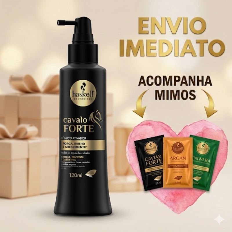 Tonico Ativador Cavalo Forte Haskell 120ml -Original- crescimento capilar em Oferta na Shopee