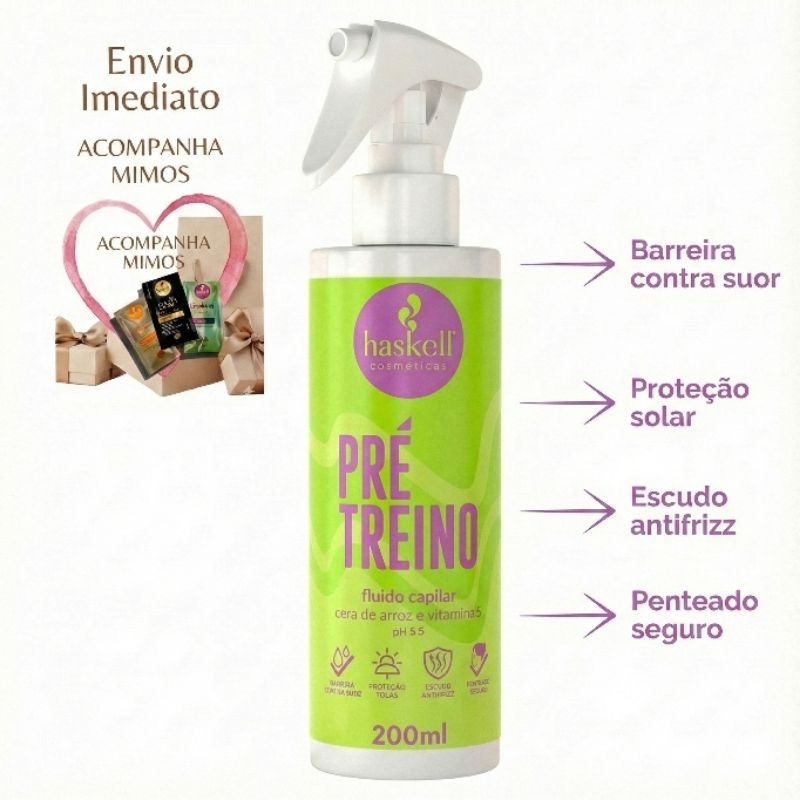 Fluido Capilar Pré Treino Haskell 200ml cosméticos