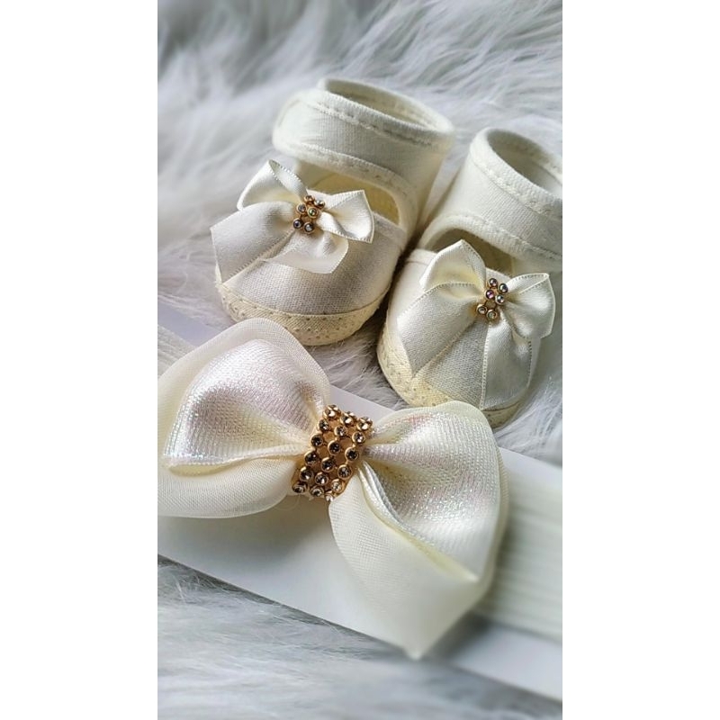 sapatinho para bebê festa+ faixa de cabelo para bebê, sapatinho para bebê luxo