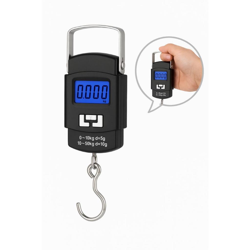 Imagem Balança De Mão Digital Com Tela Lcd Portátil Alta Precisão Para Bolsa Mala Peixe de Até 50kg