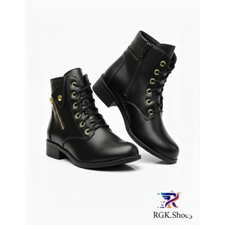 Botinha Feminina Cano Curto RGK Coturno Zíper Lateral Conforto Clássica Sola Macia Moda Inverno Estilosa Lançamento 2025 em Oferta na Shopee