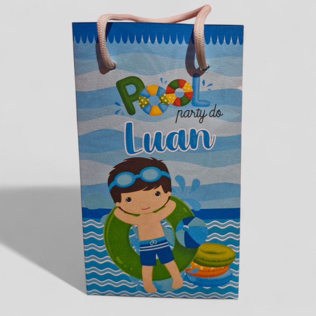 50 SACOLINHA PERSONALIZADA POOL PARTY MENINO | PEGUE E MONTE |PERSONALIZADO LEMBRANCINHA SACOLINHA POOL PARTY AZUL em Oferta na Shopee