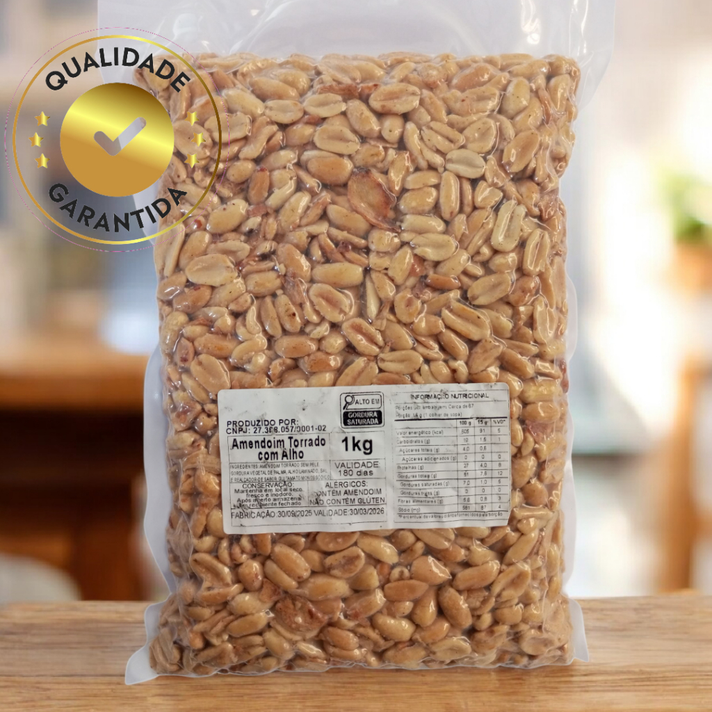 Amendoim torrado com alho e sal. 1kg.O verdadeiro em Oferta na Shopee