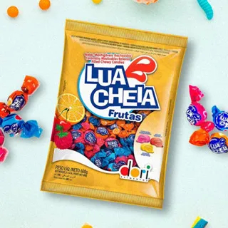 Bala Mastigável Recheada Lua Cheia Frutas 600g Dori