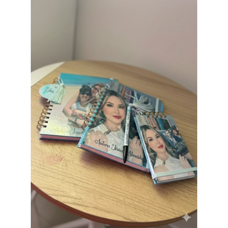 Caderno A5 personalizado com caneta#Escritora #BrindePersonalizado