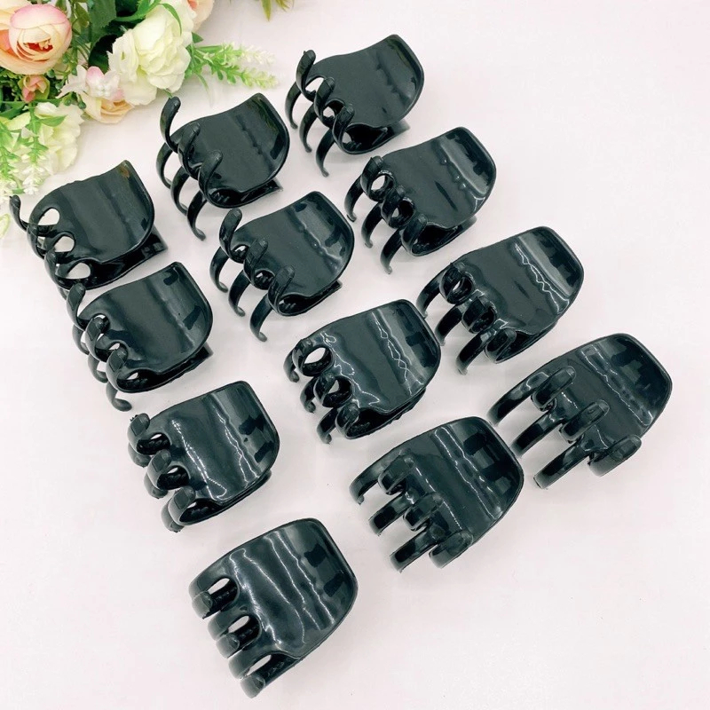 Kit com 12 piranhas tridente prendedor de cabelo cores preta e transparente em Oferta na Shopee