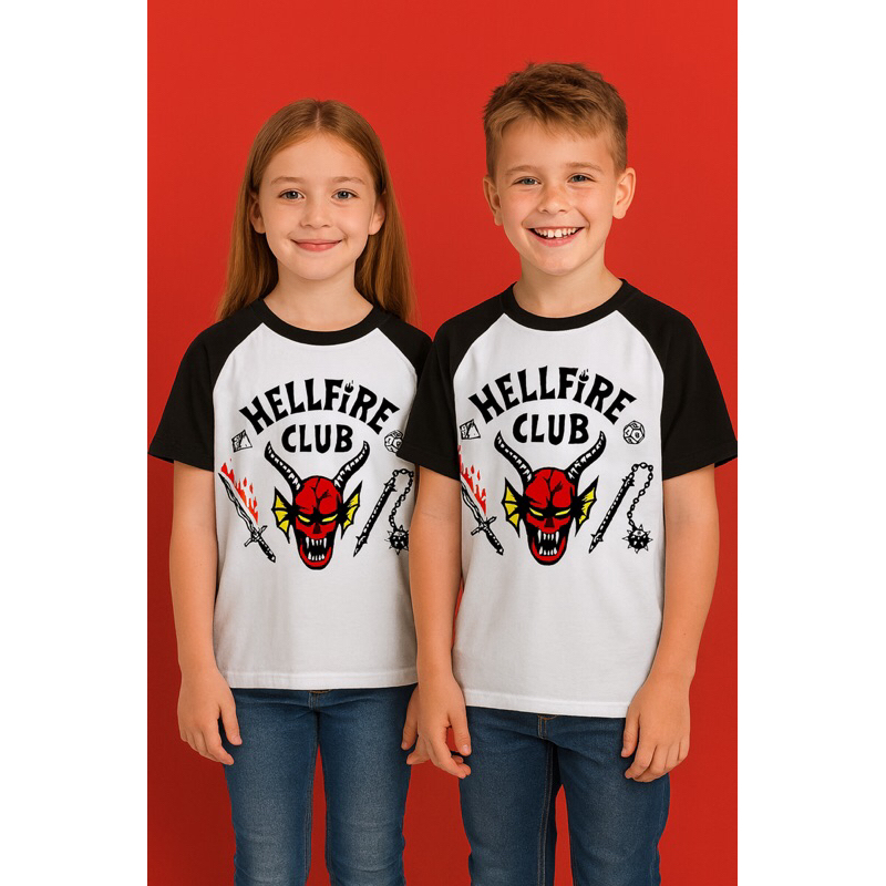 Camiseta HellFire Club Infantil / Juvenil - stranger things em Oferta na Shopee