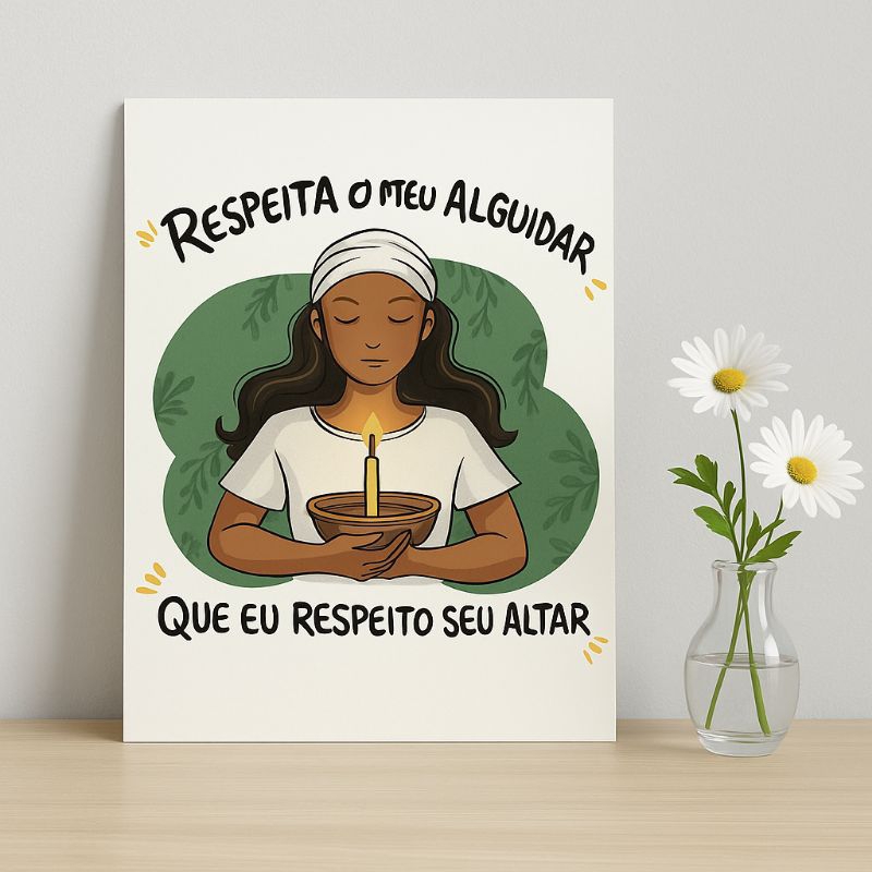 Quadro Decorativo Respeita meu Alguidar que eu respeito meu Altar Placa  MDF Presente, Altares, fé umbanda candomblé