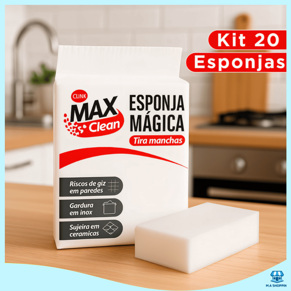 Esponja Mágica de Melamina Tira Manchas Riscos Mágica Branca Multiuso OFERTA