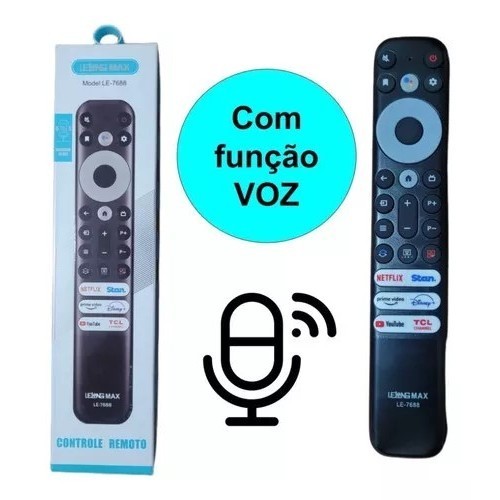 Controle Remoto para TV TCL SEMP SMART com Comando De Voz Rc802v