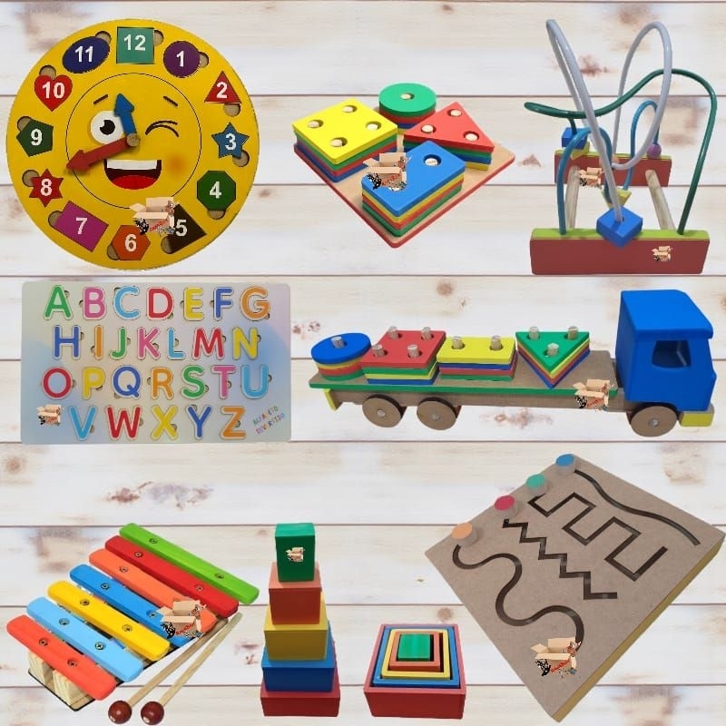 Brinquedo Pedagógico Educativo Montessori Em Madeira Escolha o Seu: em Oferta na Shopee