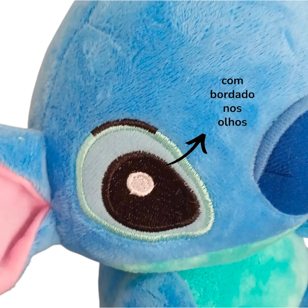 Stitch Pelúcia Lilo E Stitch E Angel Azul Ou Rosa 35cm — imagem 2 de 2