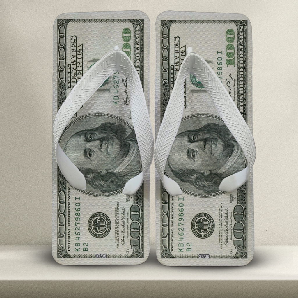 Chinelo Masculino Quadrado Estampa Dólar Investidor Engraçado Estiloso Presente Criativo Envio Rápido em Oferta na Shopee