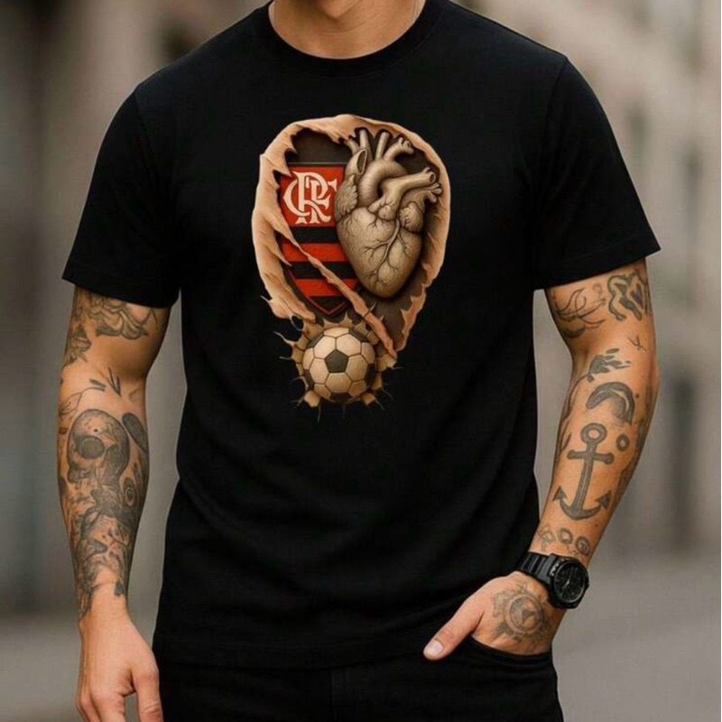 Camisetas Camisa 100% ALGODAO FIO 30.1 TIMES DE FUTEBOL , PAIXAO E CONFORTO