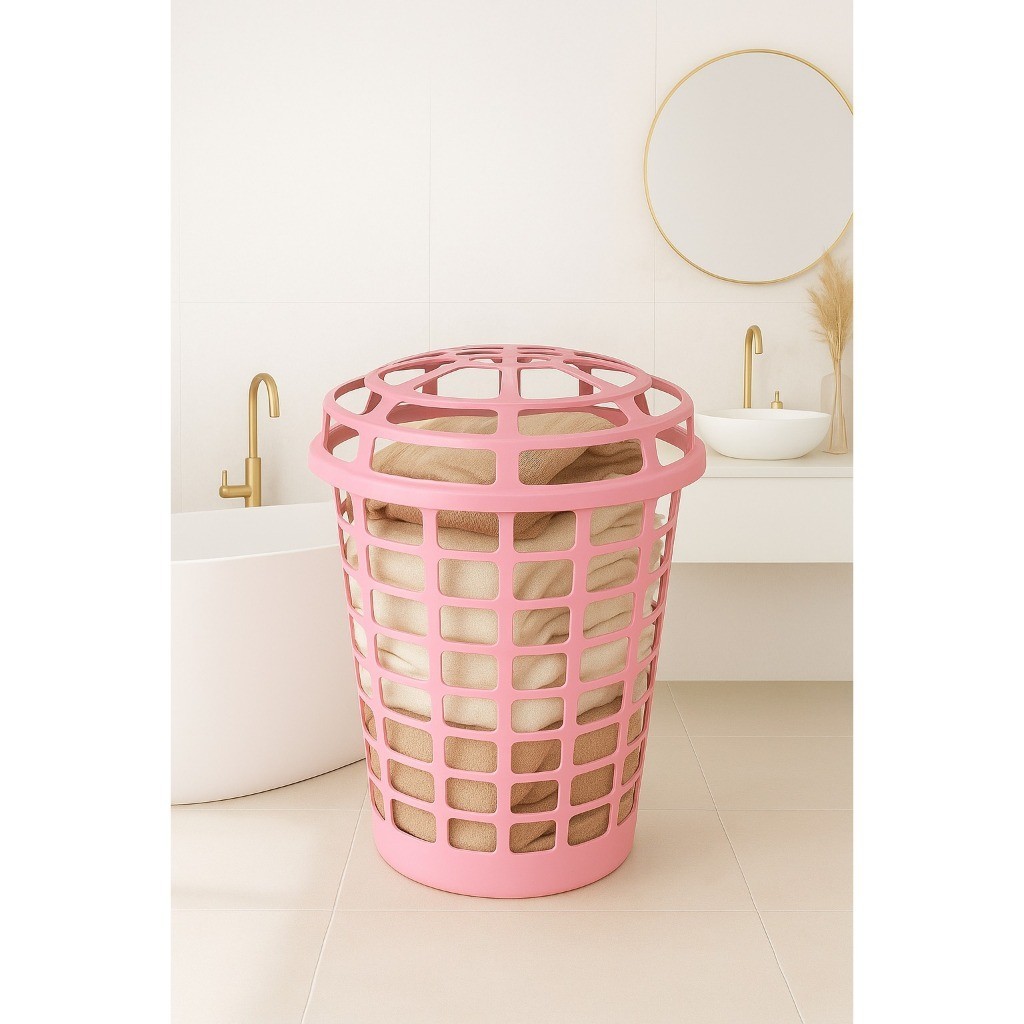 Cesto Organizador Telado de Roupa Sujas com Tampa Banheiro Lavanderia 60 Litros em Oferta na Shopee