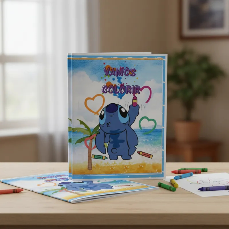 Revista Angel e Stitch Para colorir Personalizados Para festa de Aniversario