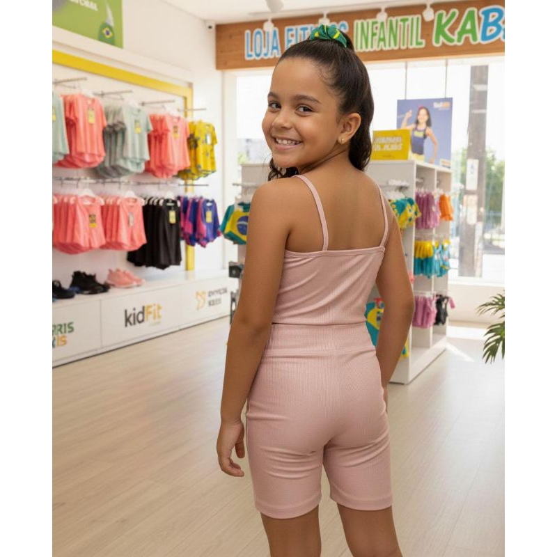 Macaquinho Ginástica Infantil Feminino Fitness 90 % POLIAMIDA  Esporte Menina KABAK KIDS