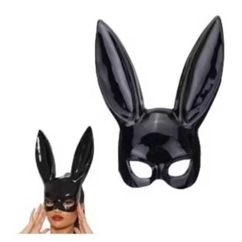 MÁSCARA COELHA LUXO | MATERIAL: PLÁSTICO | FANTASIA COELHINHA | ARIANA GRANDE | MÁSCARA PRETA