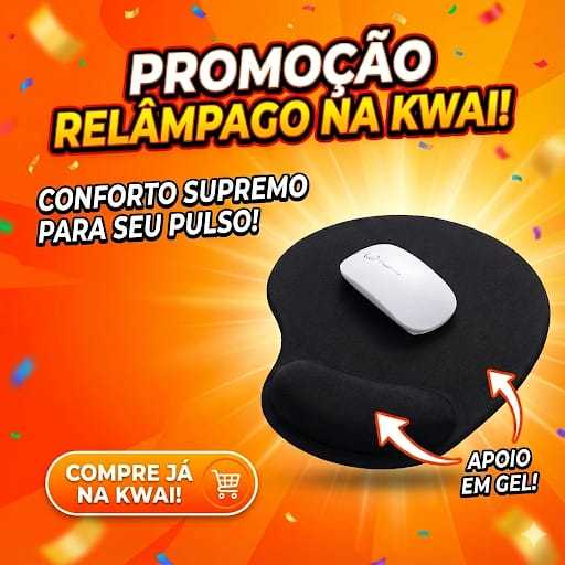 Mouse Pad Ergonômico com Apoio de Punho – Conforto e Antiderrapante (23,3 × 20 cm)