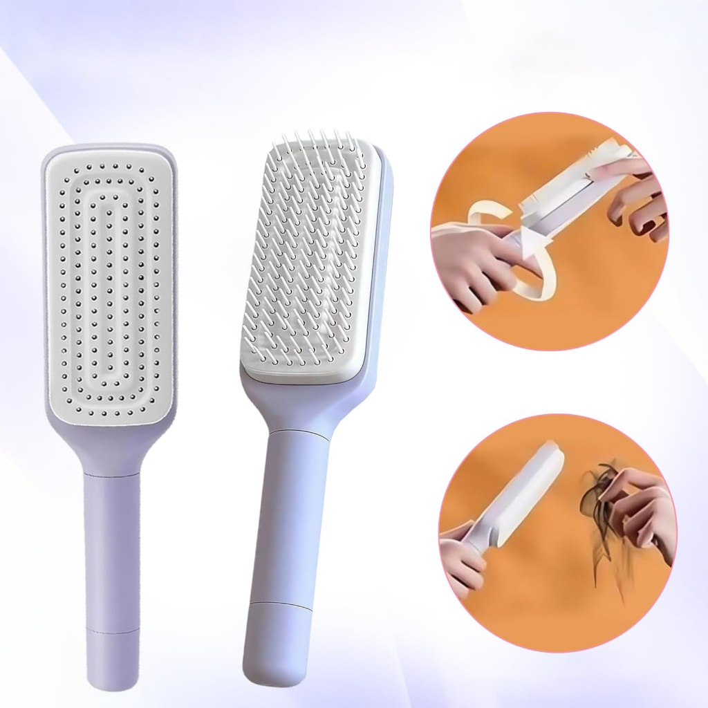 Escova Auto-limpante Anti-estática,Cerdas Retráteis Massageadoras, Remove Cabelos Facilmente,Ideal para Diário Doméstico em Oferta na Shopee